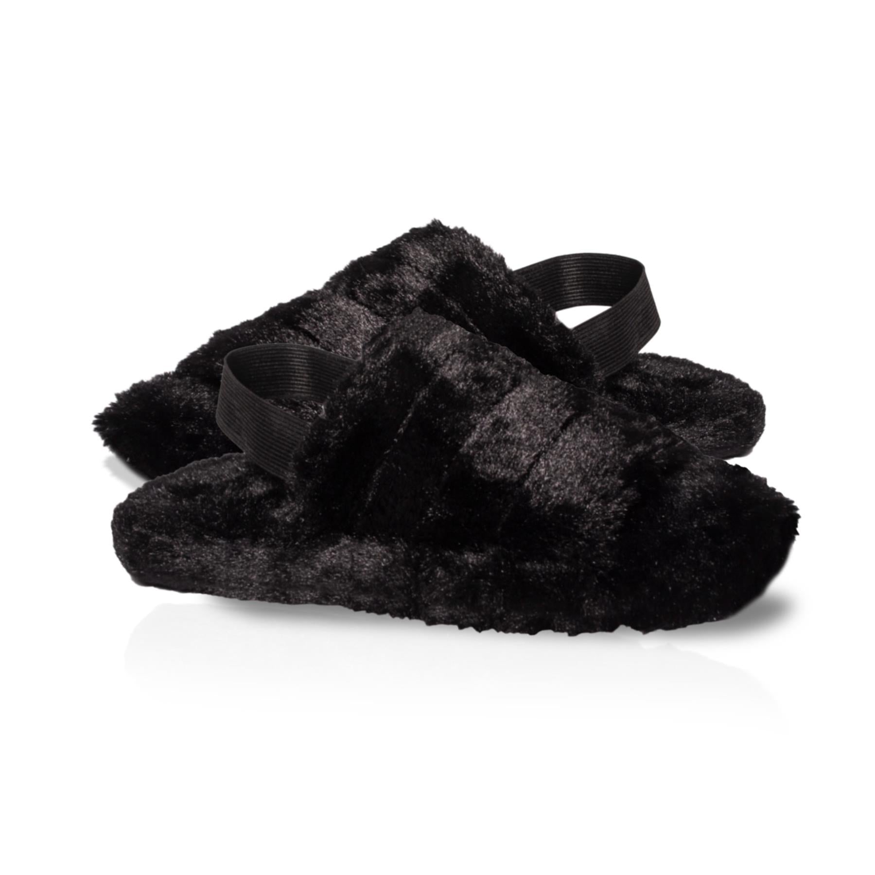 A2Z Women Sliders Fluffy Faux Fur Peep Toe Warm Winter Soft Cosy Ladies Slippers