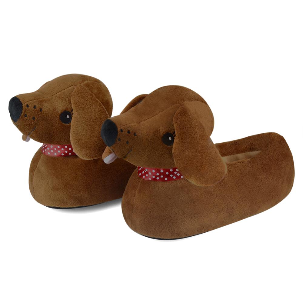 A2Z Ladies Slippers 3D Animal Sausage Novelty Warm Winter Soft Comfy House Shoes