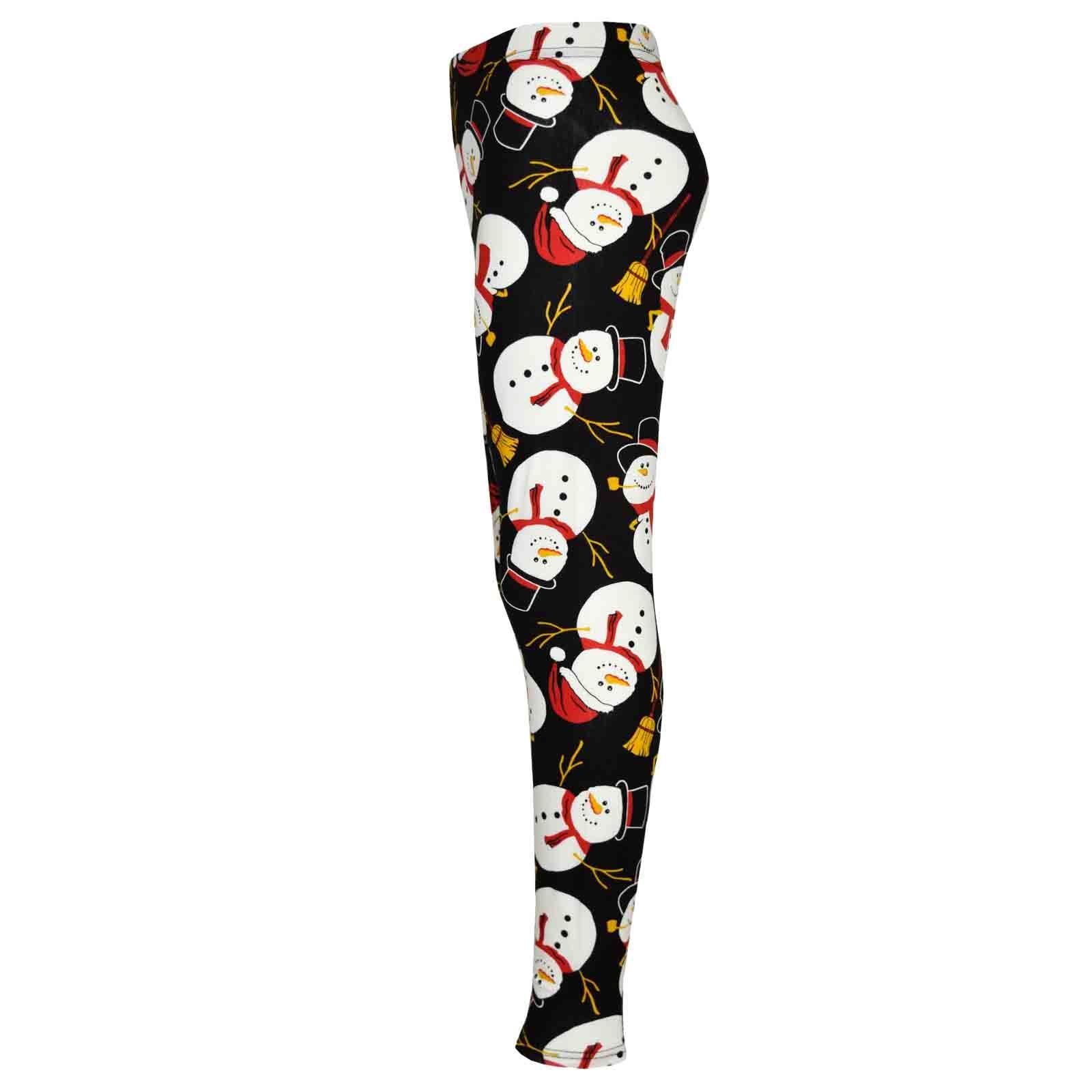 Kids Girls Christmas Leggings Santa Snowman Penguin Print Xmas Fashion Legging