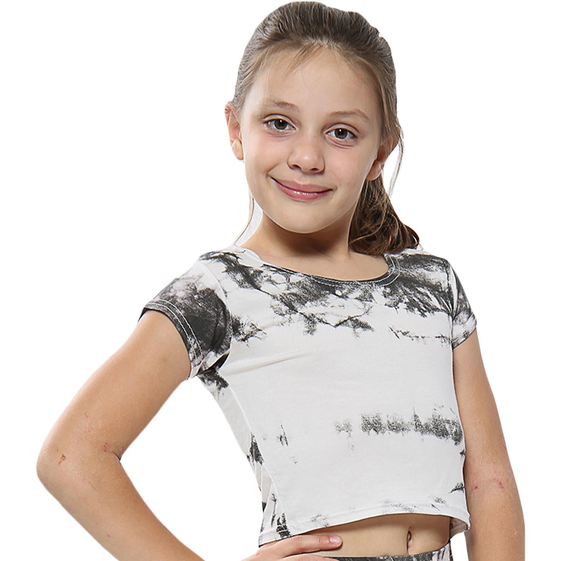 Kids Girls Tops Tie Dye Print Stylish Fashion Trendy T Shirt Crop Top 5-13 Year