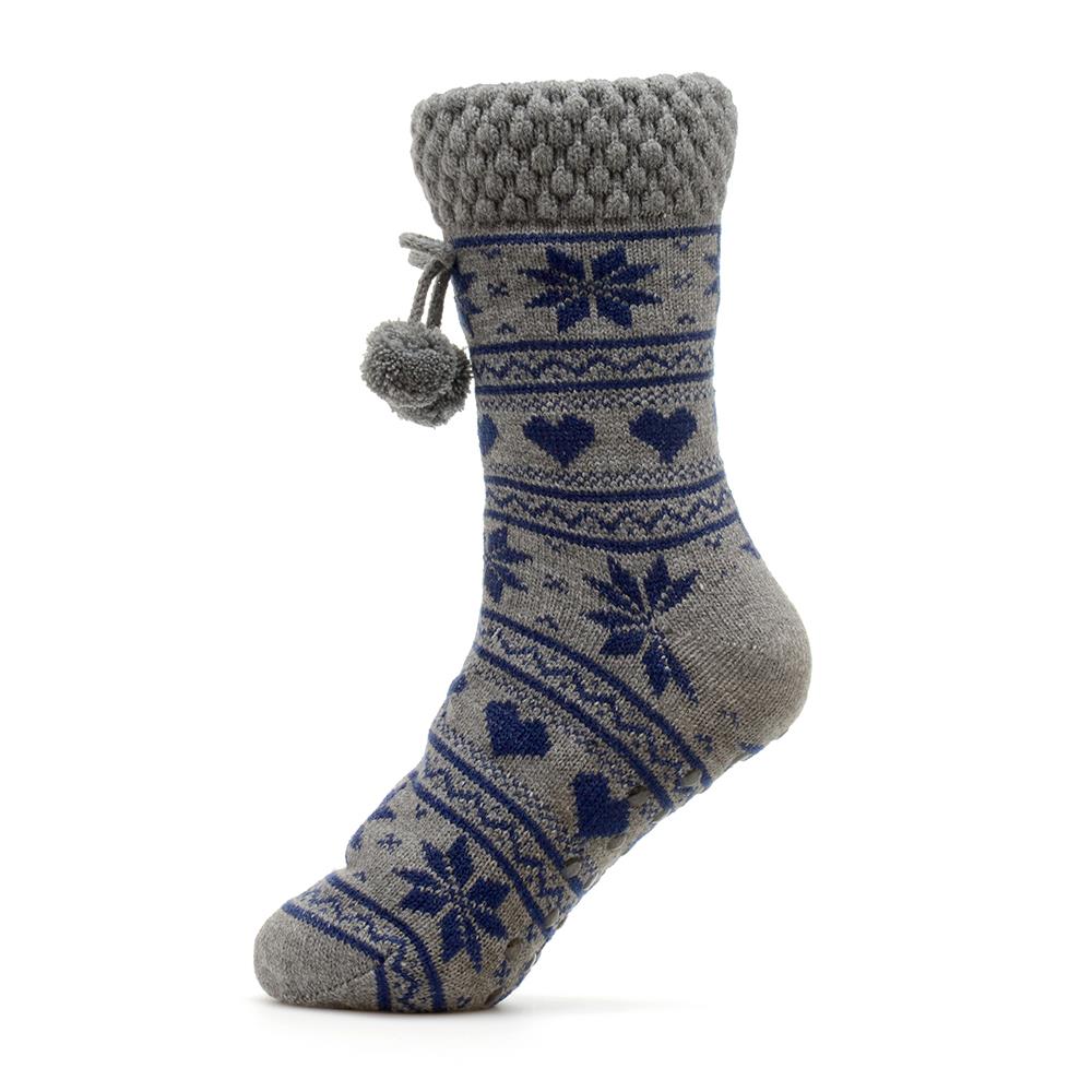 A2Z Ladies Fairisle Slipper Socks Sherpa Lining Comfortable For Daily Wear Socks