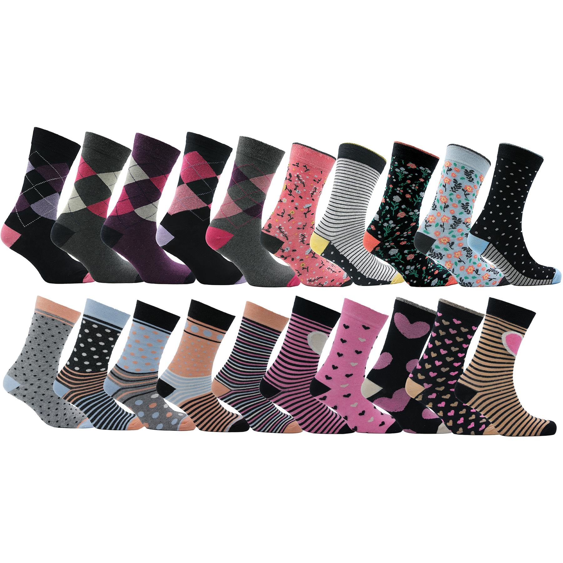 A2Z Ladies Socks Pack of 5 Exquisite Elegance Cotton Rich Gift Box Womens Socks