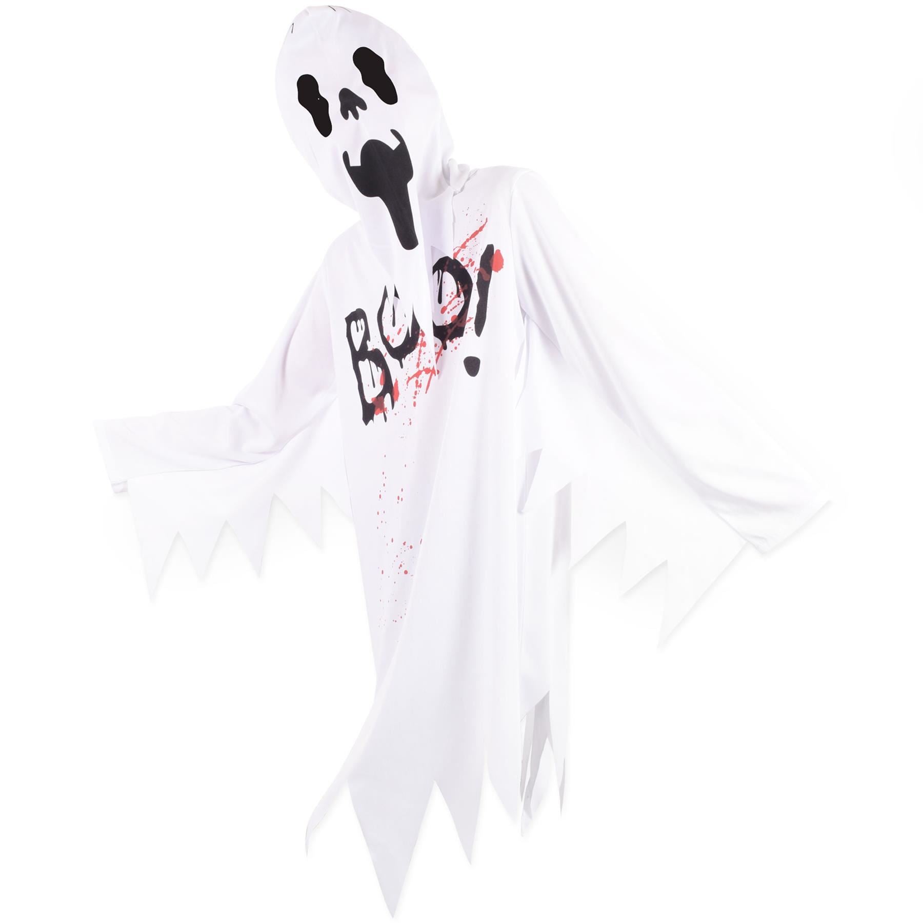 Kids Girls Boys Top BOO Printed Halloween Spooky Ghost Costume Scary White Top