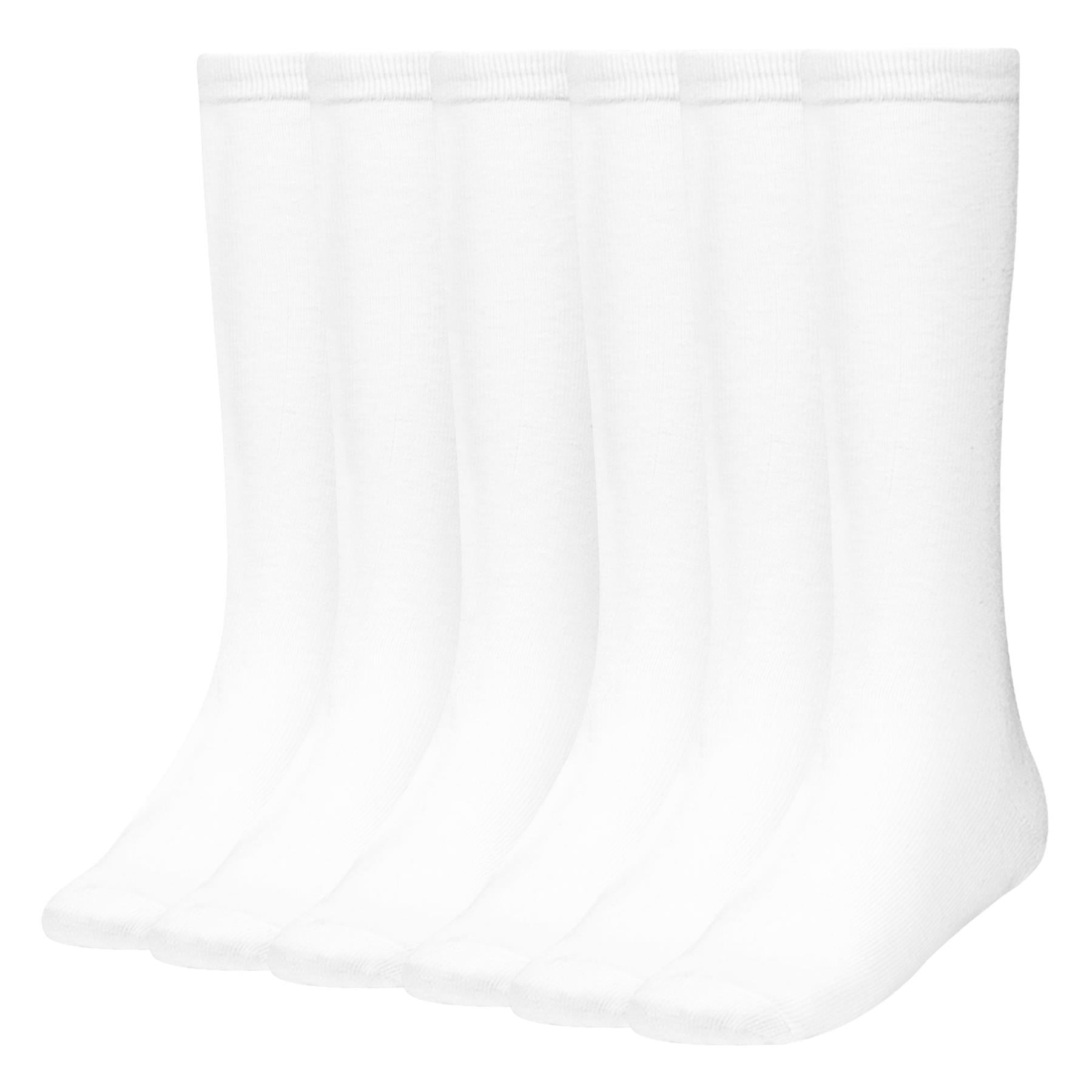 Kids Girls Plain Knee High Socks Pack of 3 Comfortable School Cotton Socks