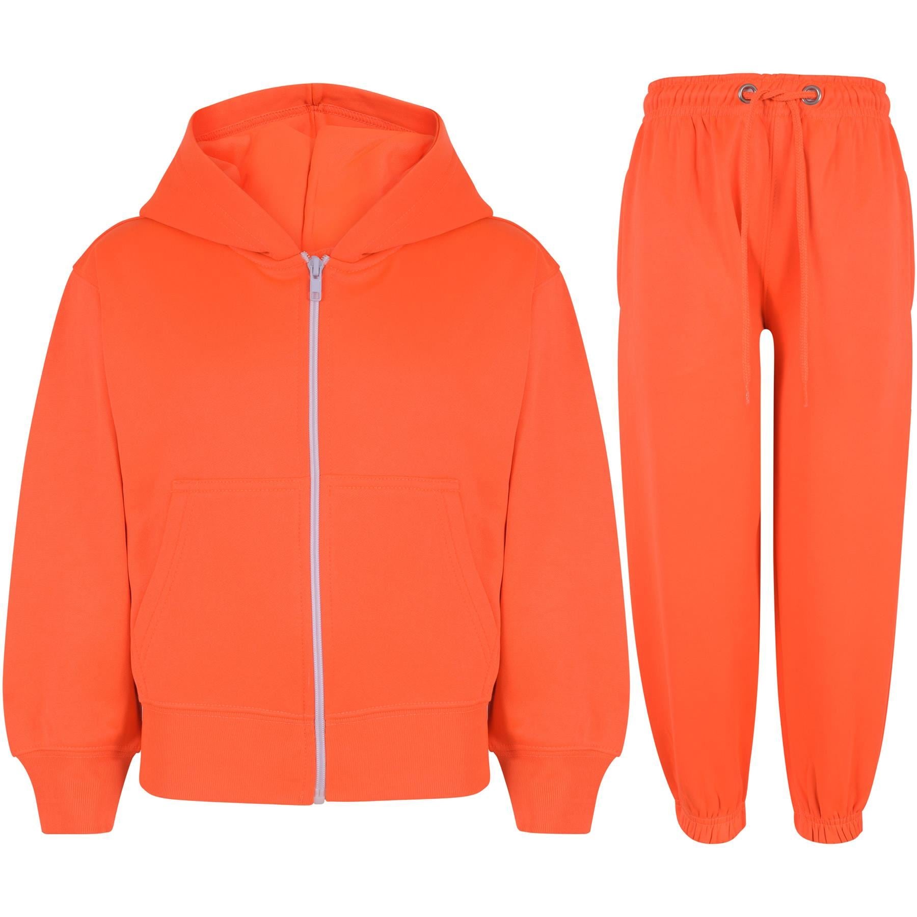 Kids Unisex Plain Hooded Zipped Jogging Suit