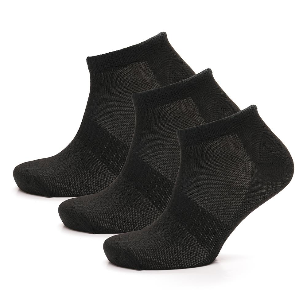 A2Z Mens 3 Pack Trainer Socks Black White Low Cut Sports with Arch Support Mesh