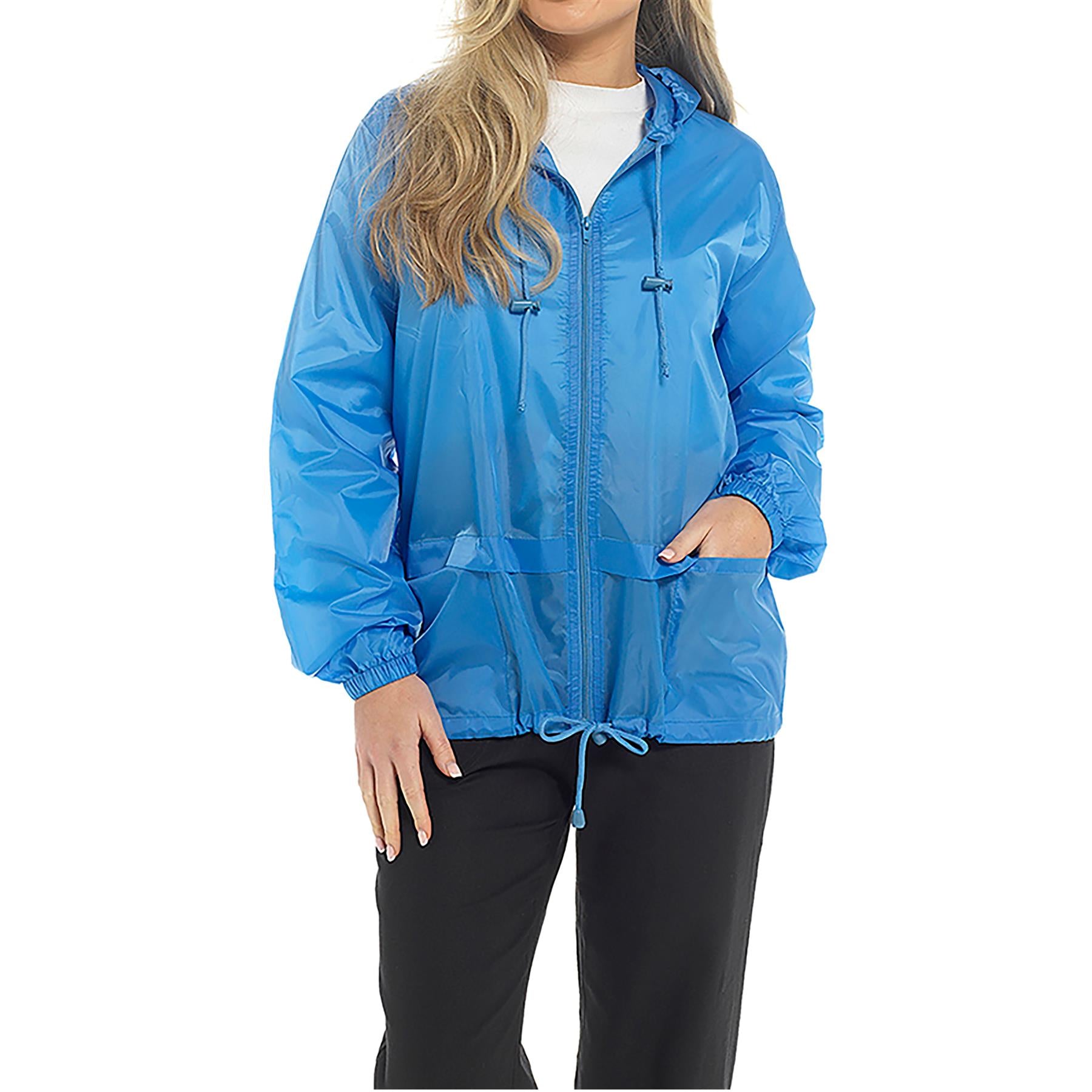 A2Z Ladies Waterproof Jacket Windbreaker Hooded Lightweight Raincoat For Women
