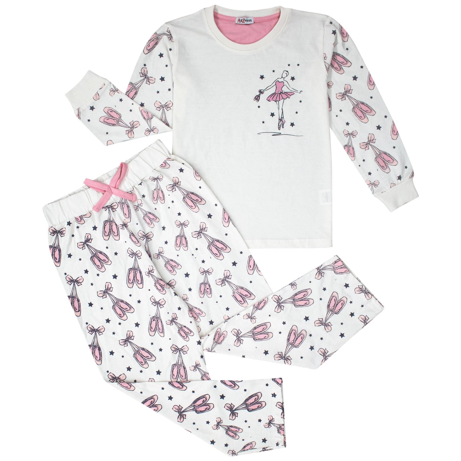 A2Z 4 Kids Girls Pyjamas Traditional PJS Pyjama Long Sleeve Sleepwear Sets