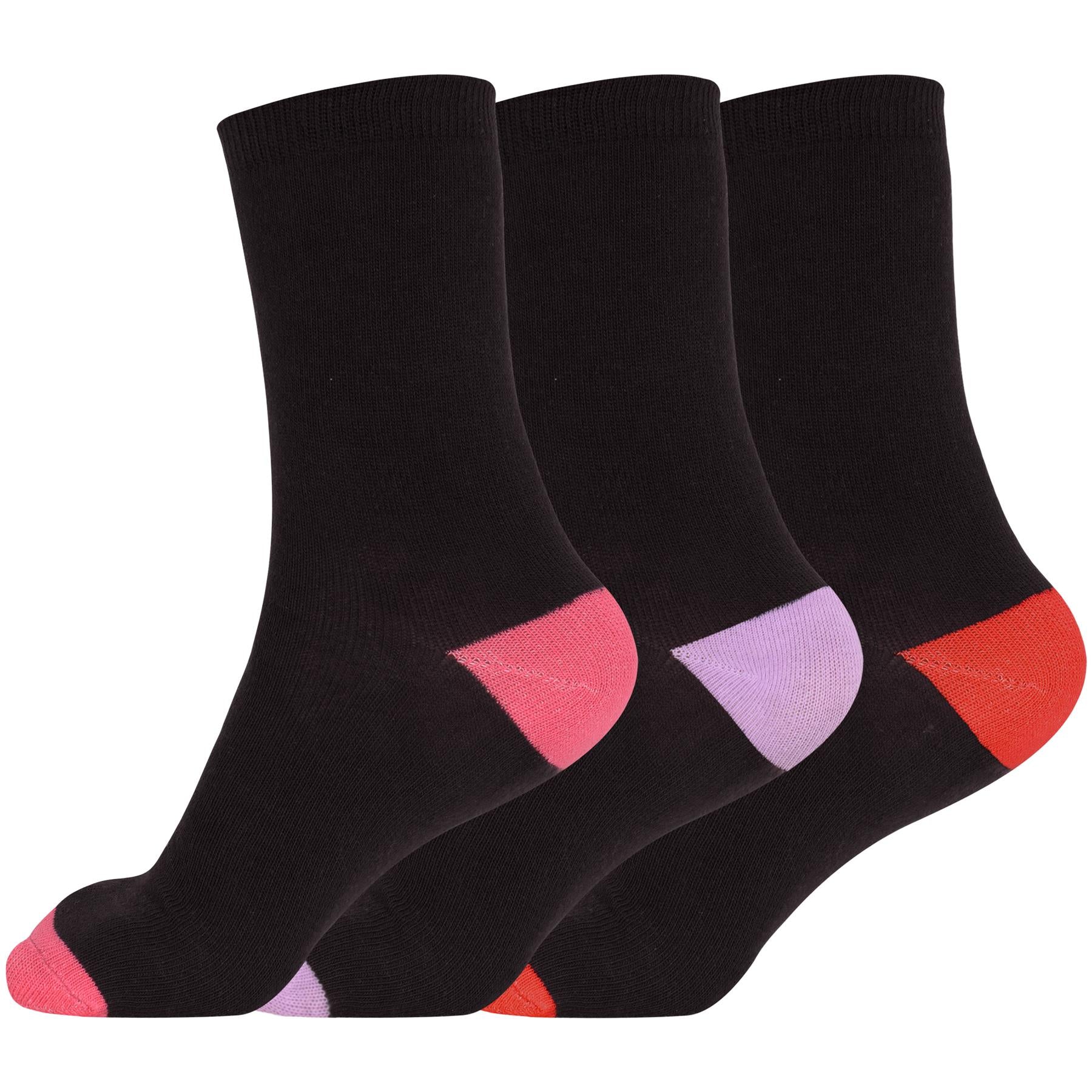 Ladies Cotton Rich Plain Ankle Socks Pack Of 5 and 3 Luxurious Ladies Socks