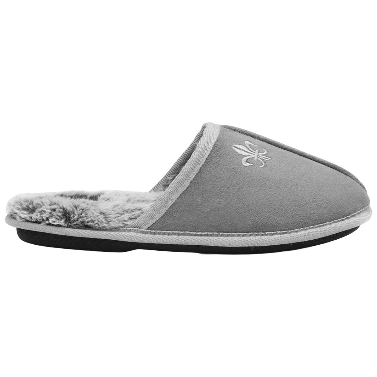 Mens Memory Foam Mule Slippers Quilted Puffa Fleece Lined Slip-On House Shoes