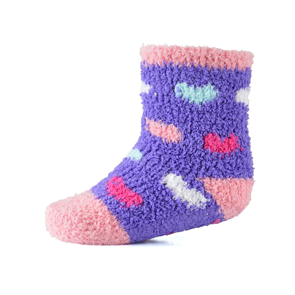 Infant Baby Boys Girls Slipper Fluffy Socks With Gripper Pack of 2 Newborn Socks