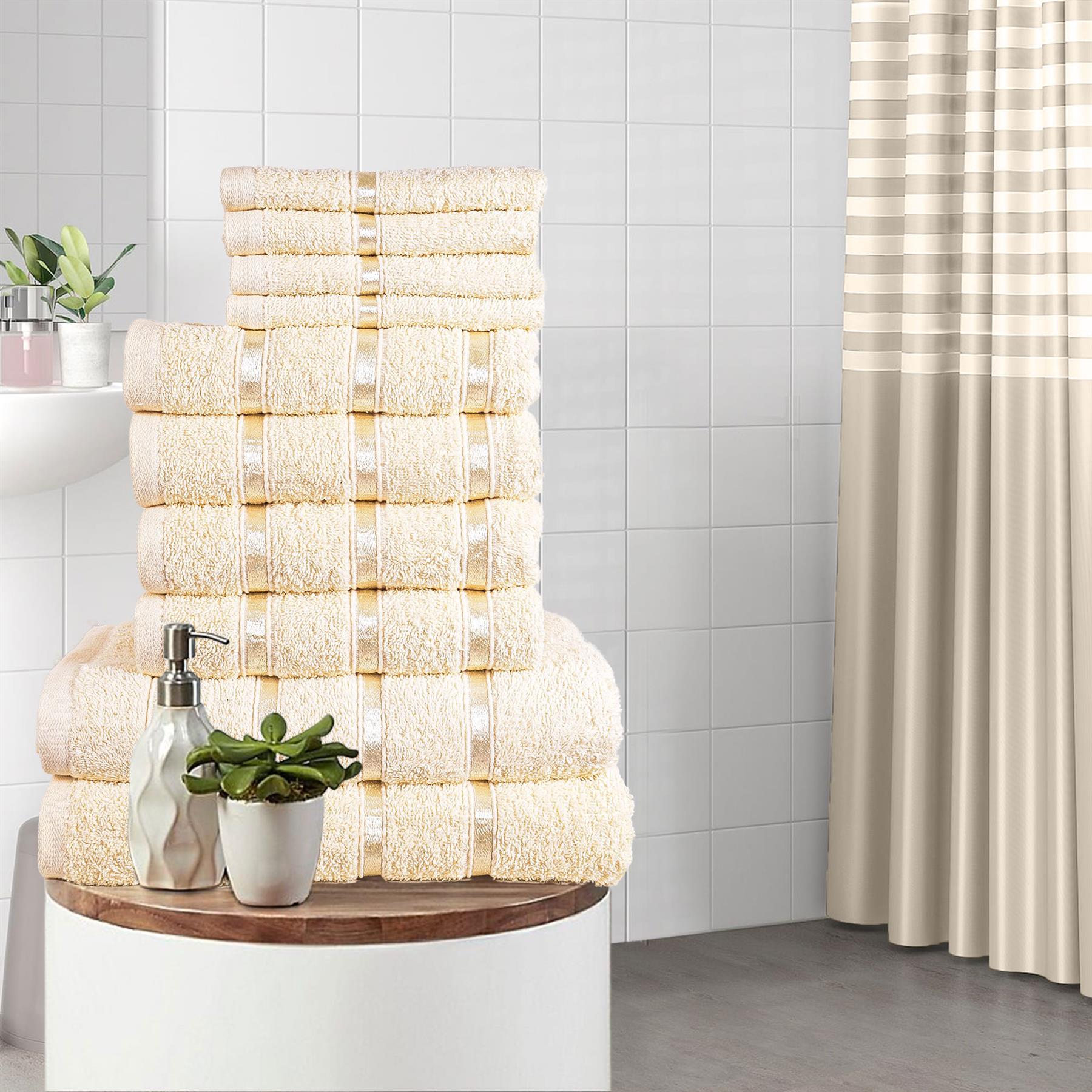 Luxurious 10 Piece Towel Bale Set 2x Bath Towels 4x Hand Towels 4x Face Towels