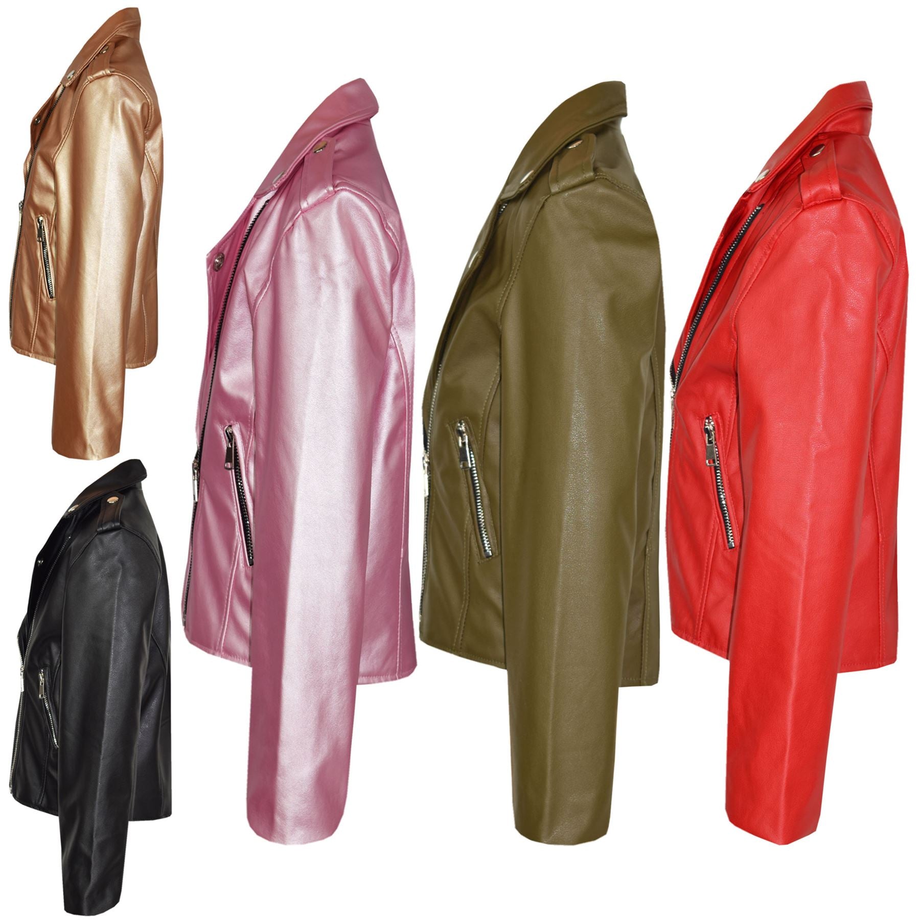 PU Leather Jacket Waterproof Girls Age 5-13 Years