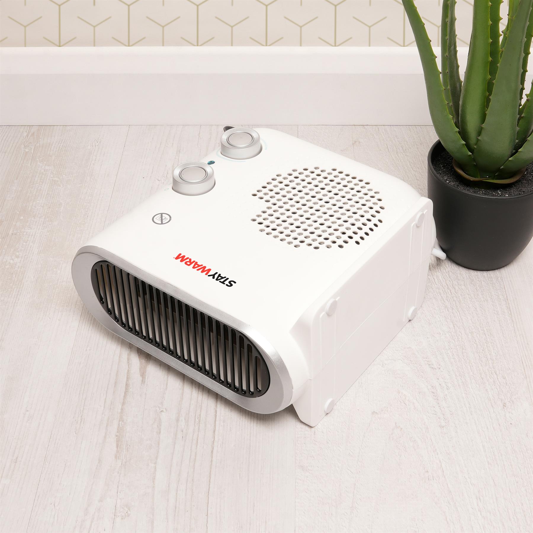 2000w Deluxe Upright and Flatbed Fan Heater with 2 Heat Settings/Cool Blow Fan