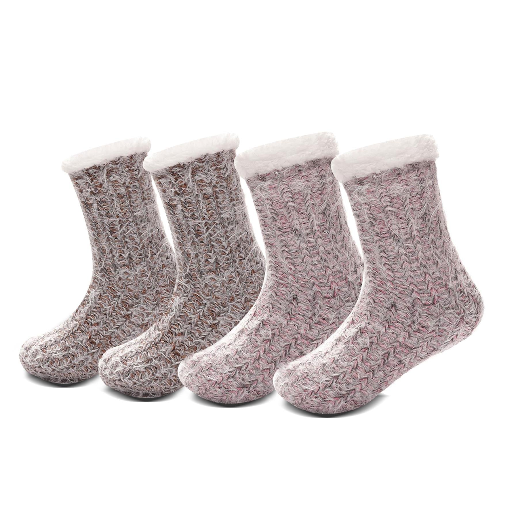 A2Z Ladies Space Dyed Yarn Lounge Socks Sherpa Lining Comfort Soft Fuzzy Socks