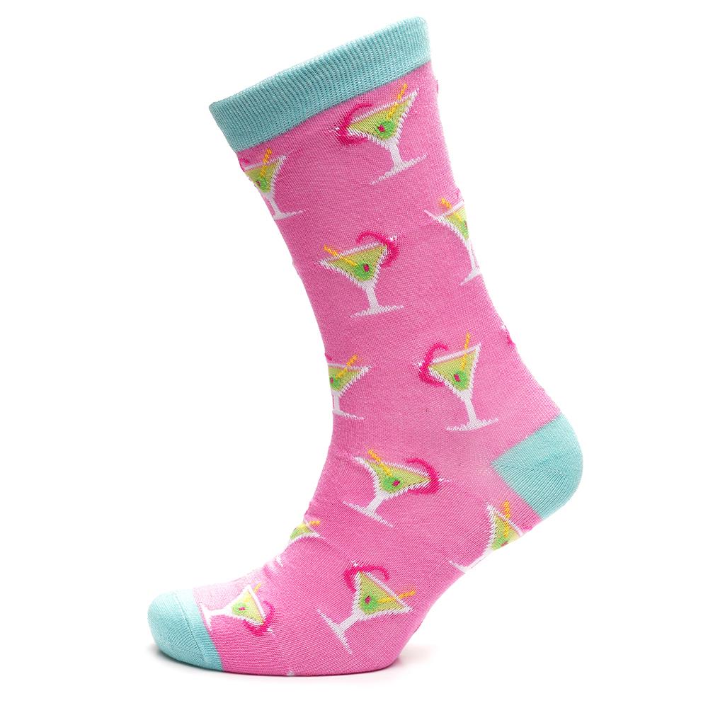 Ladies 3 Pack Black Heel & Toe Pattern Stripe Spot Novelty Drinks Cakes Design