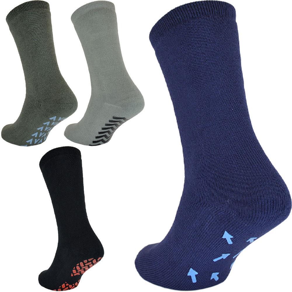 A2Z Non Slip Mens Socks with Grips Lounge Slipper Non Skid Socks
