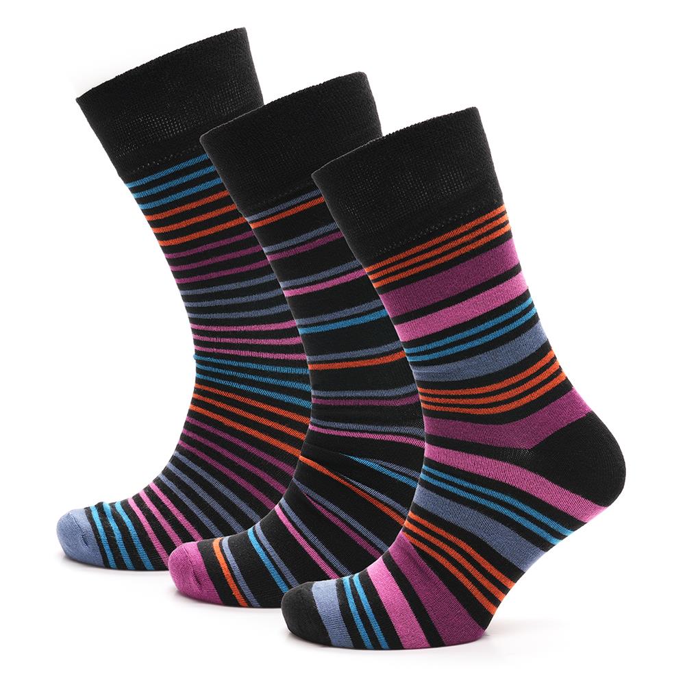 Mens 3 Pack Bamboo Comfort Top Socks Non-Elastic Gentle Grip Heel and Toe Socks