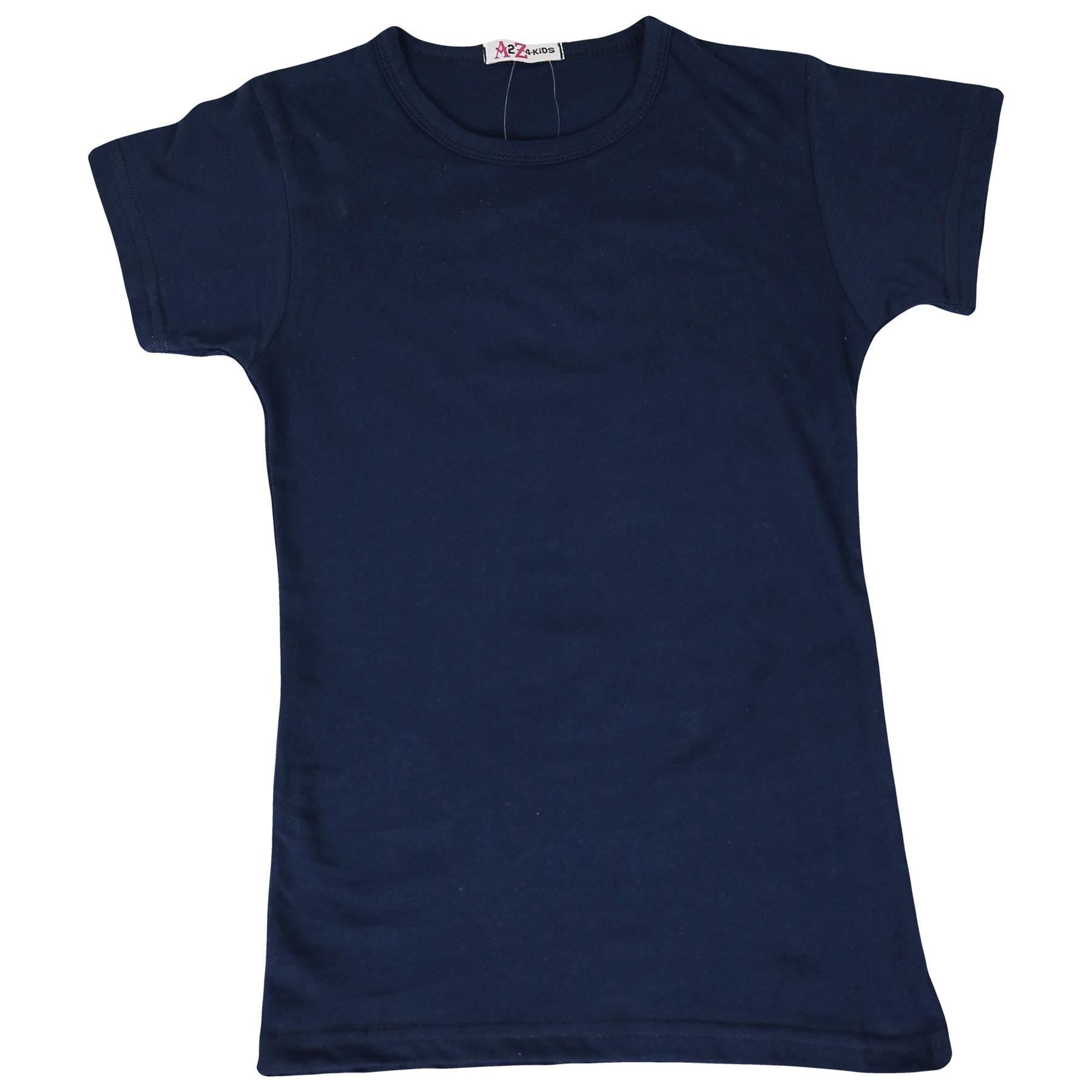 Girls 100% Cotton Plain School T Shirt