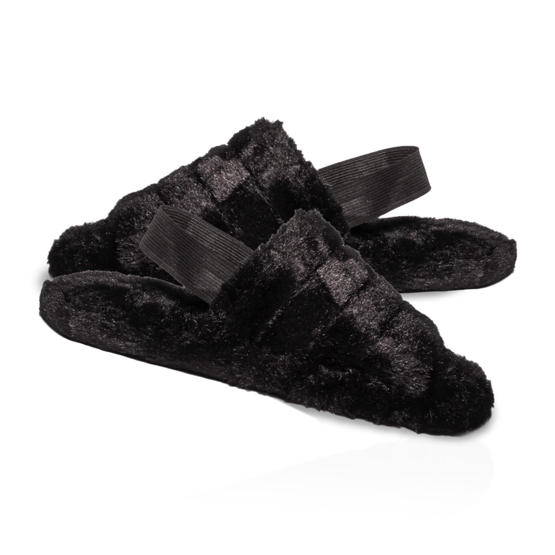 A2Z Women Sliders Fluffy Faux Fur Peep Toe Warm Winter Soft Cosy Ladies Slippers