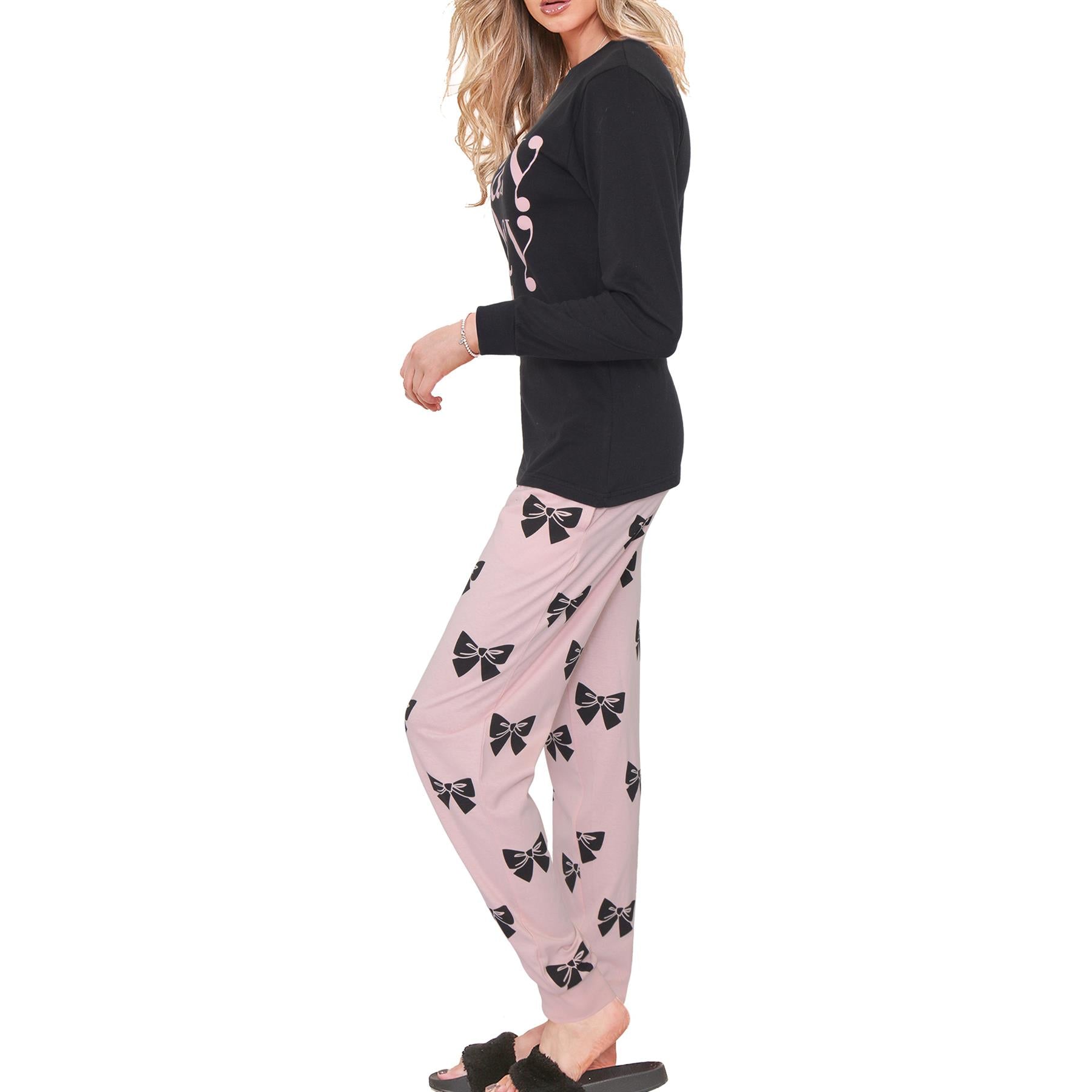 Ladies Cute Soft Cotton PJS Long Sleeve for Women 2 Set