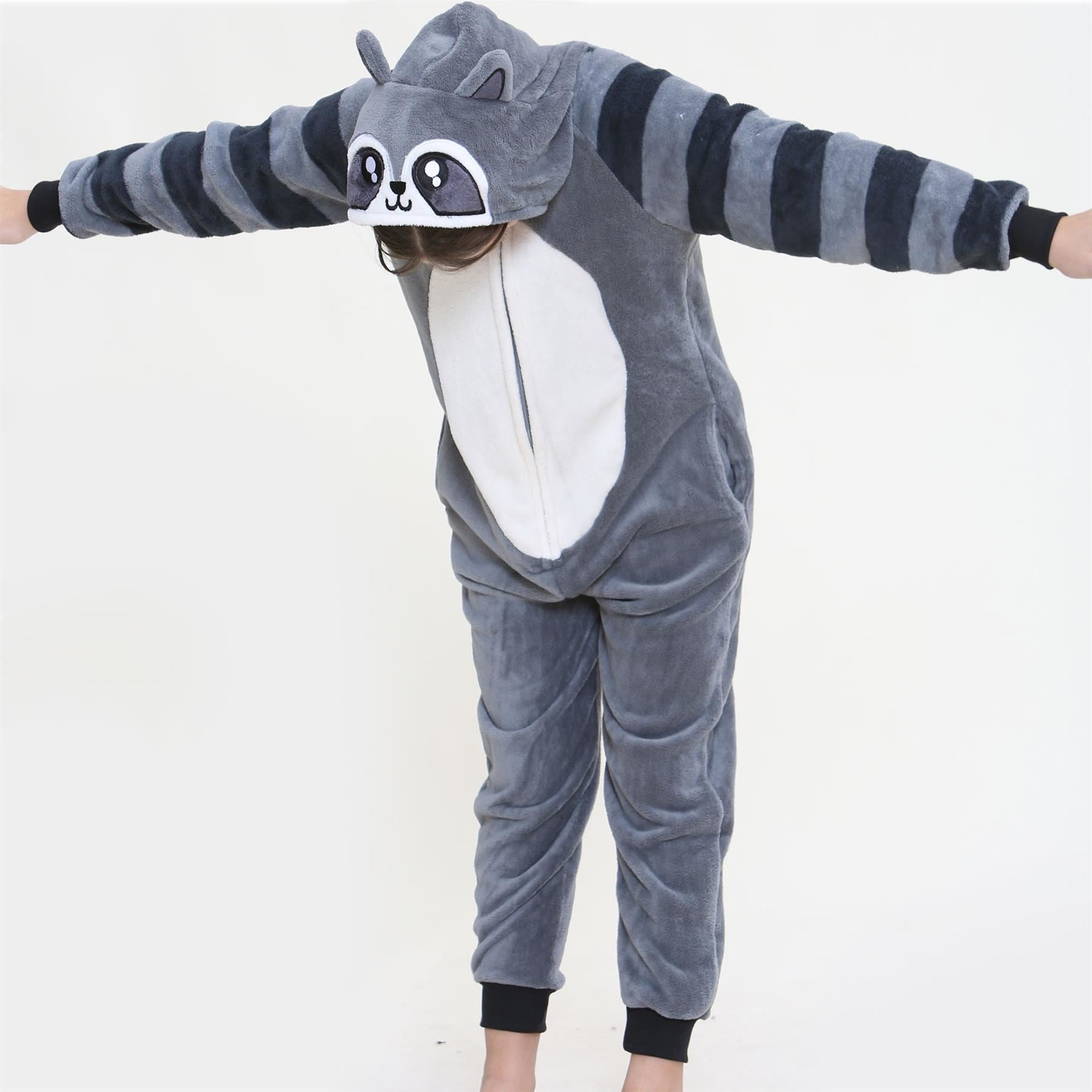 Kids Unisex Super Soft Fleece Raccoon Onesie