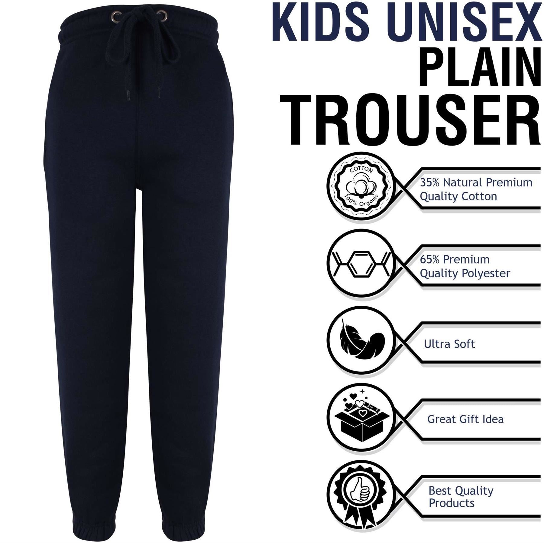 Kids Unisex Fleece Trouser Jogging Bottoms Sweatpants