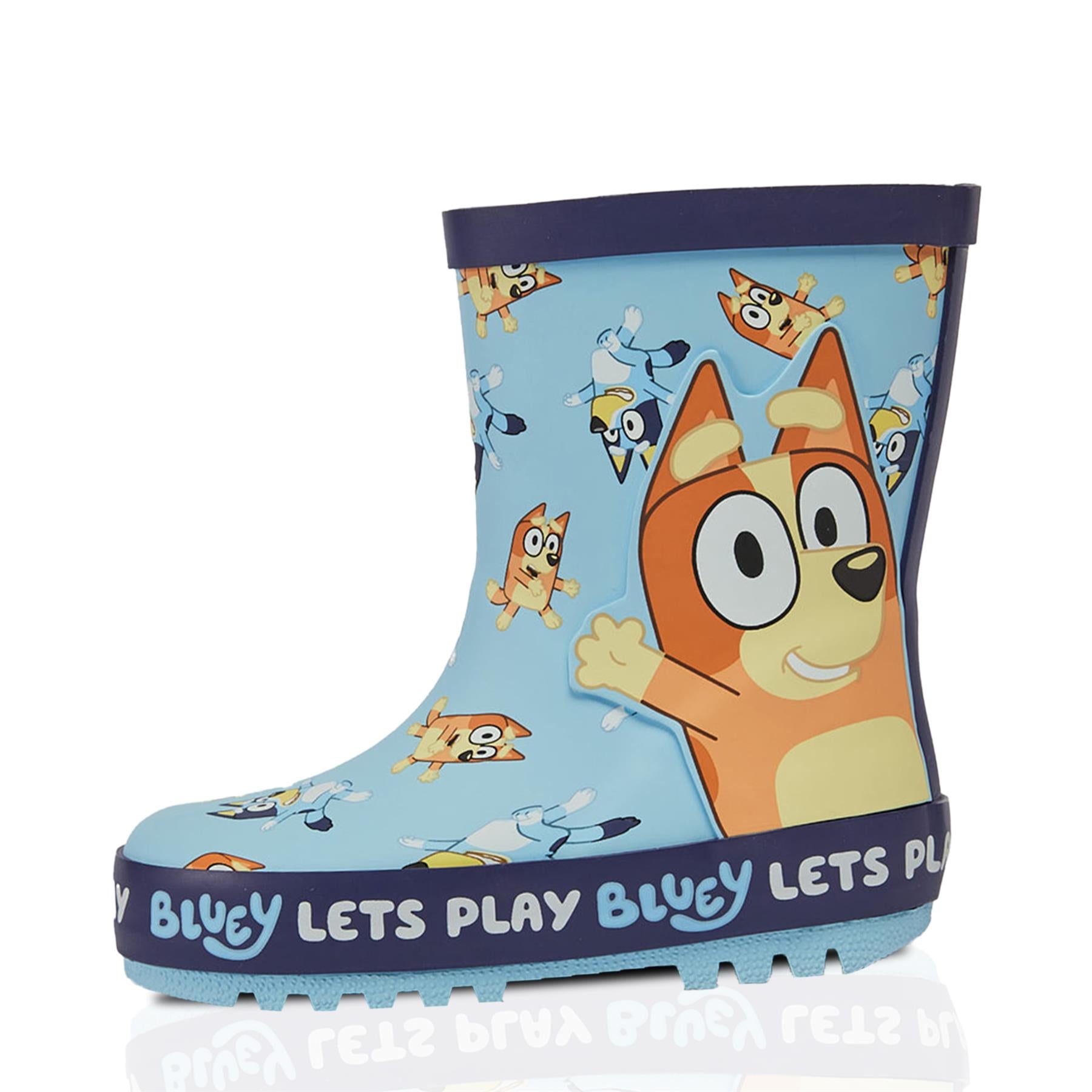 Kids Girls Boys Wellies Bluey Rubber Welly Rain Boot Anti-Skid Wellington Boots