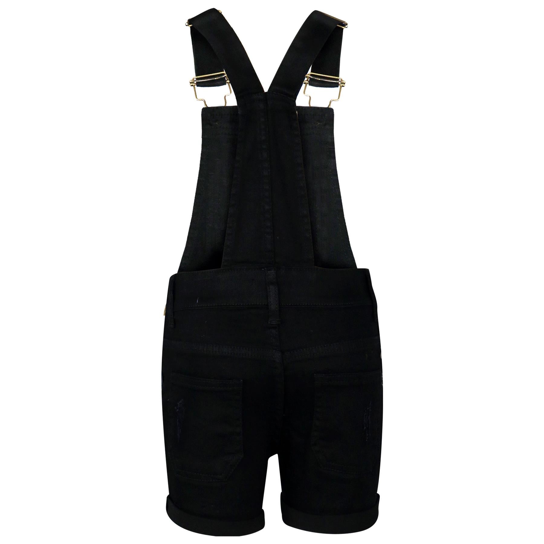 A2Z 4 Kids Girls Shorts Dungaree Denim Ripped Jeans All In One Jumpsuit Playsuit