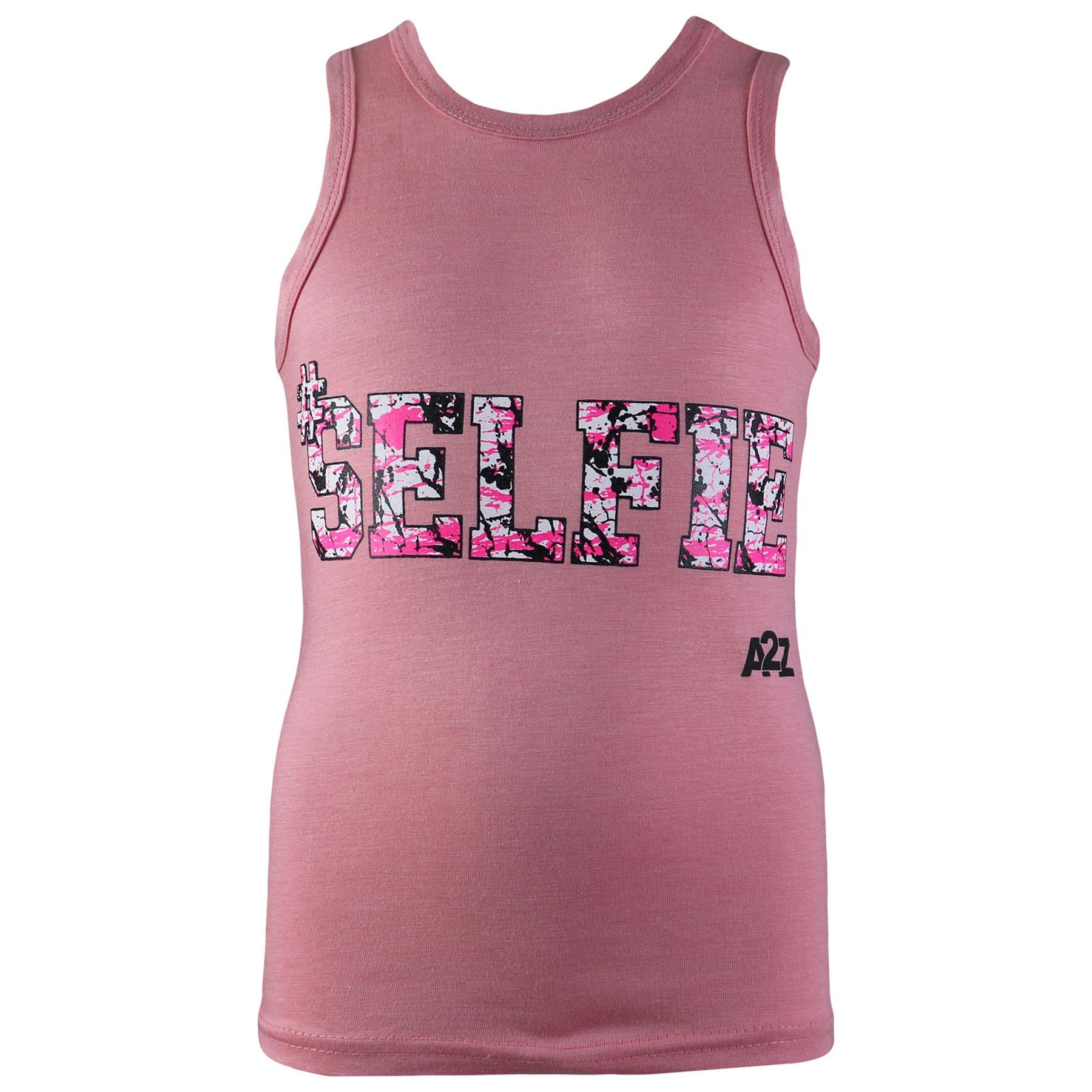 Kids Girls Selfie Splash Vest Top Trendy Fashion Tank Tops T Shirt 5-13 Years