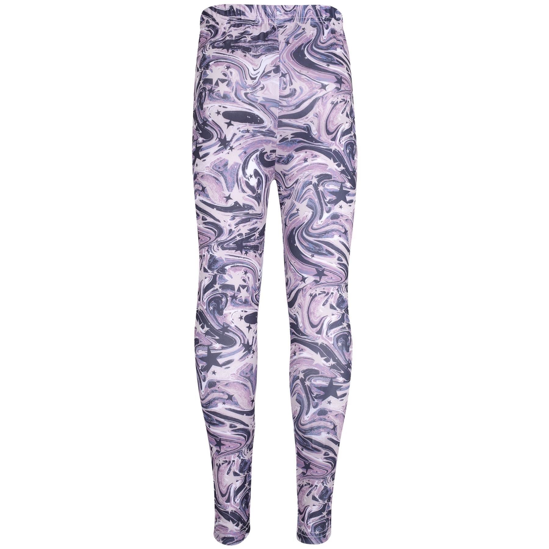 Kids Girls 3D Tie Dye Print Leggings