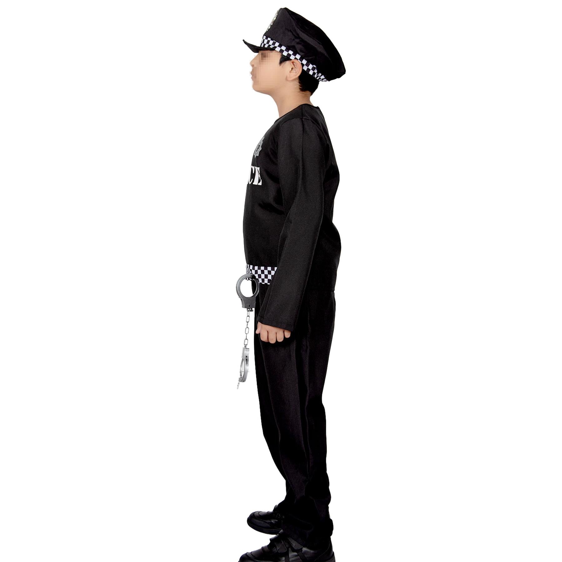 Boys Police Costume 4 Pcs Police Officer Uniform Kids Fancy Dress Cop Costume