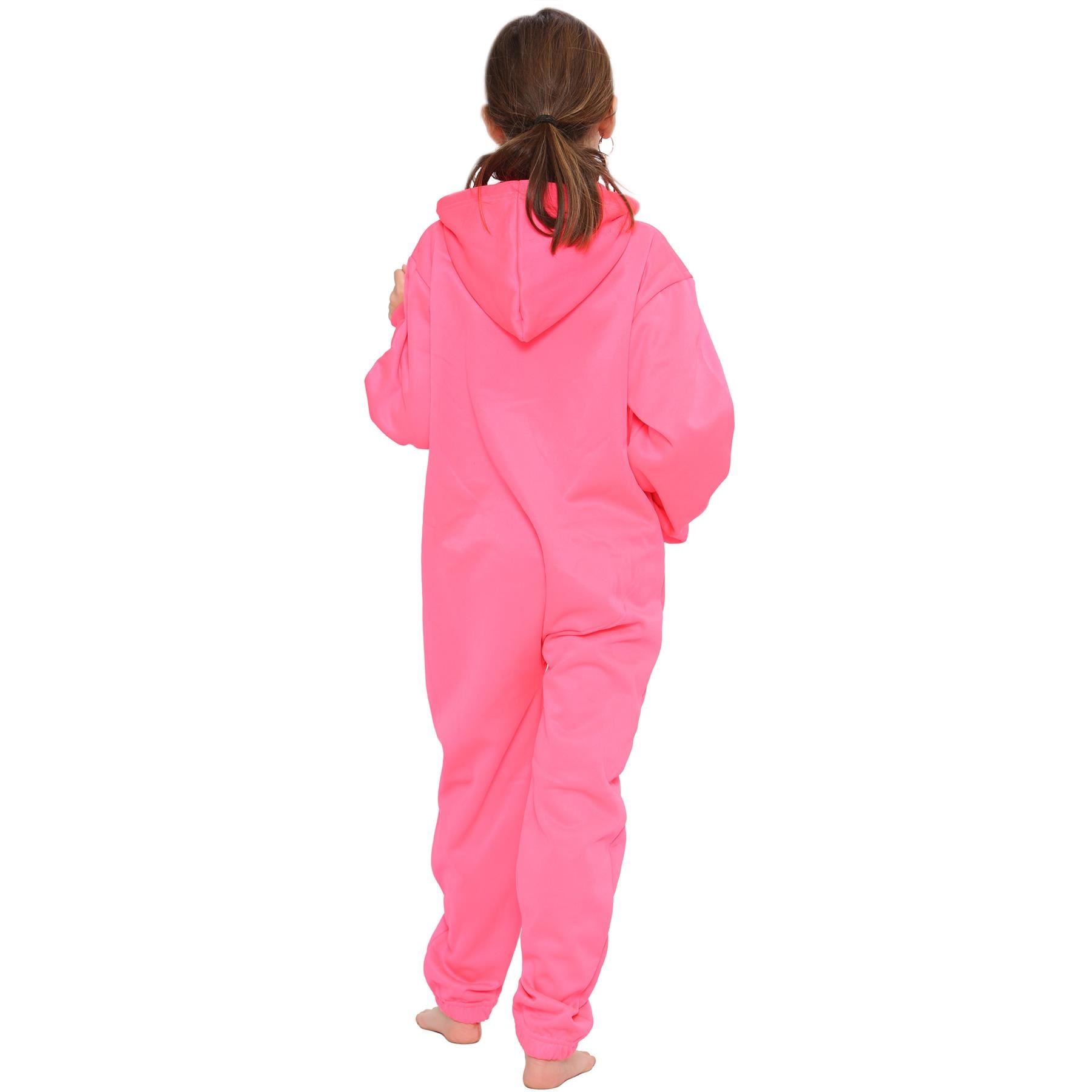 Kids Boys Girls Unisex Onesie Super Soft Fleece Hooded Zip Up Loungewear Costume