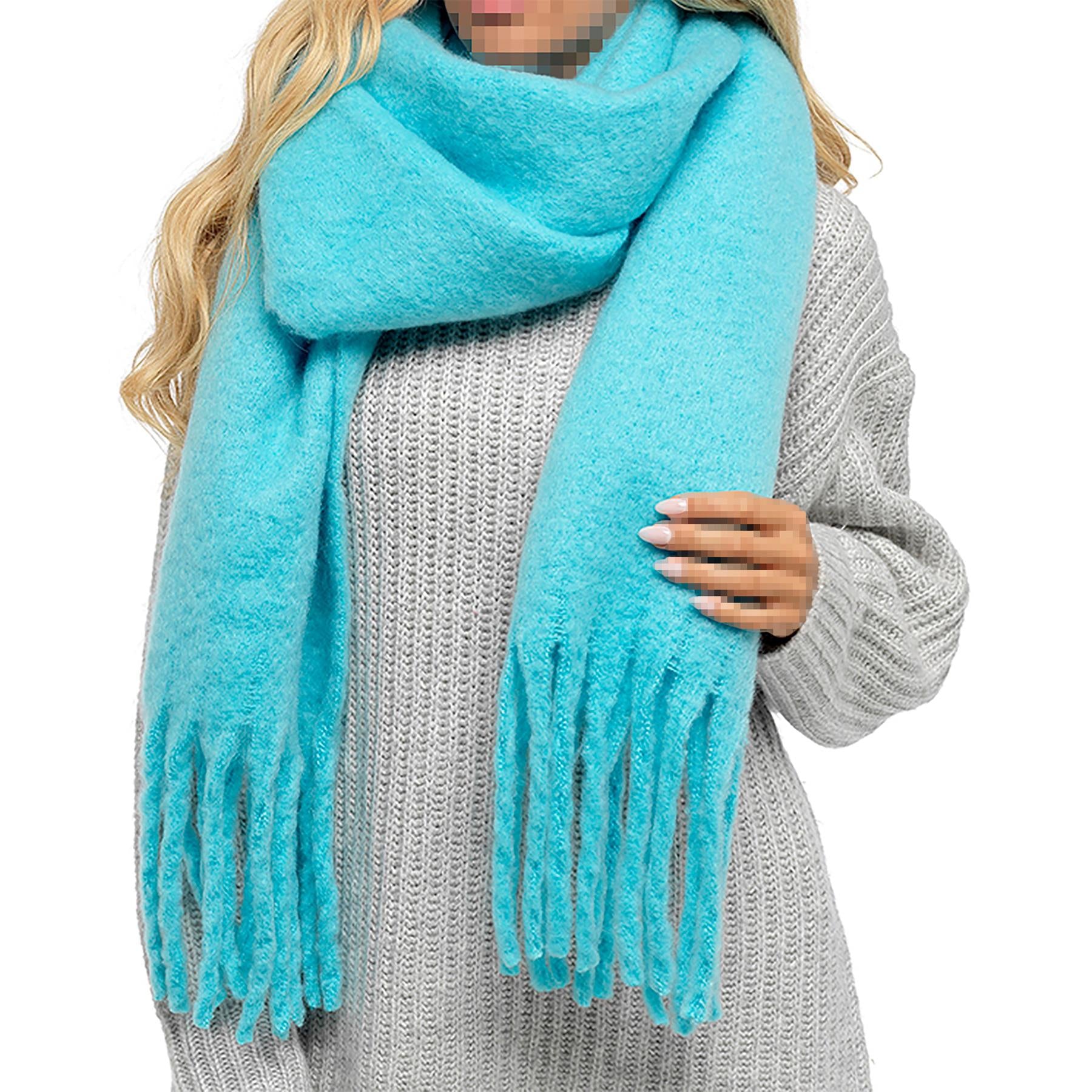 A2Z Ladies Winter Scarf Chunky Scarfs Cashmere Feel Tassel Brushed Blanket Scarf