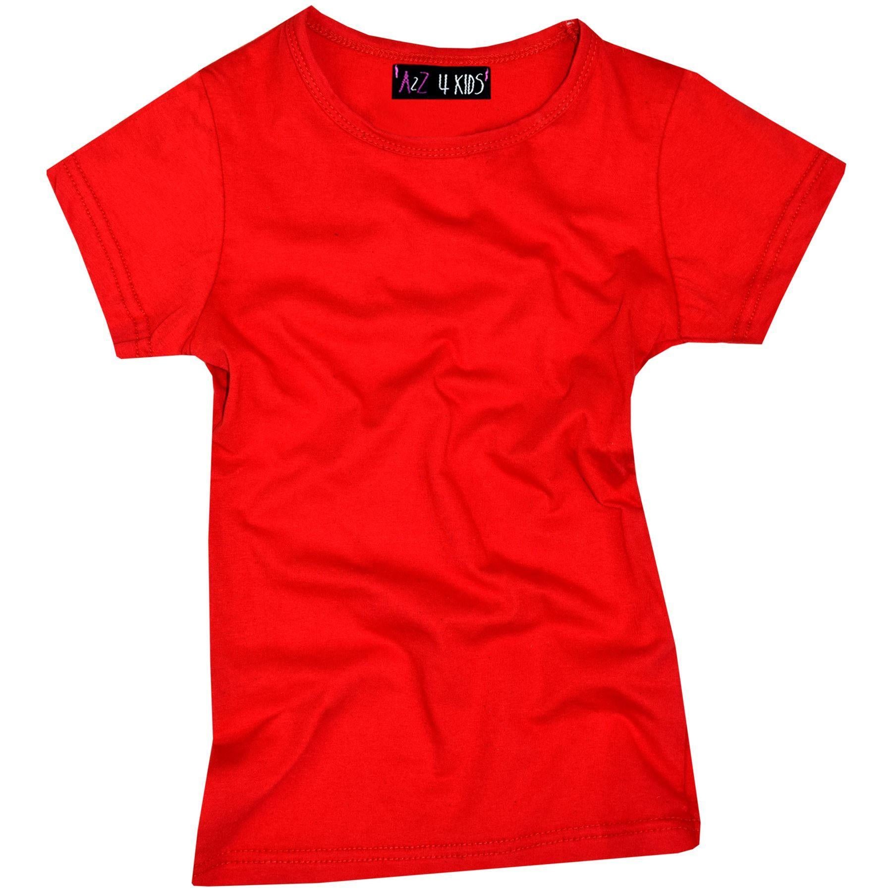 Girls 100% Cotton Plain School T Shirt