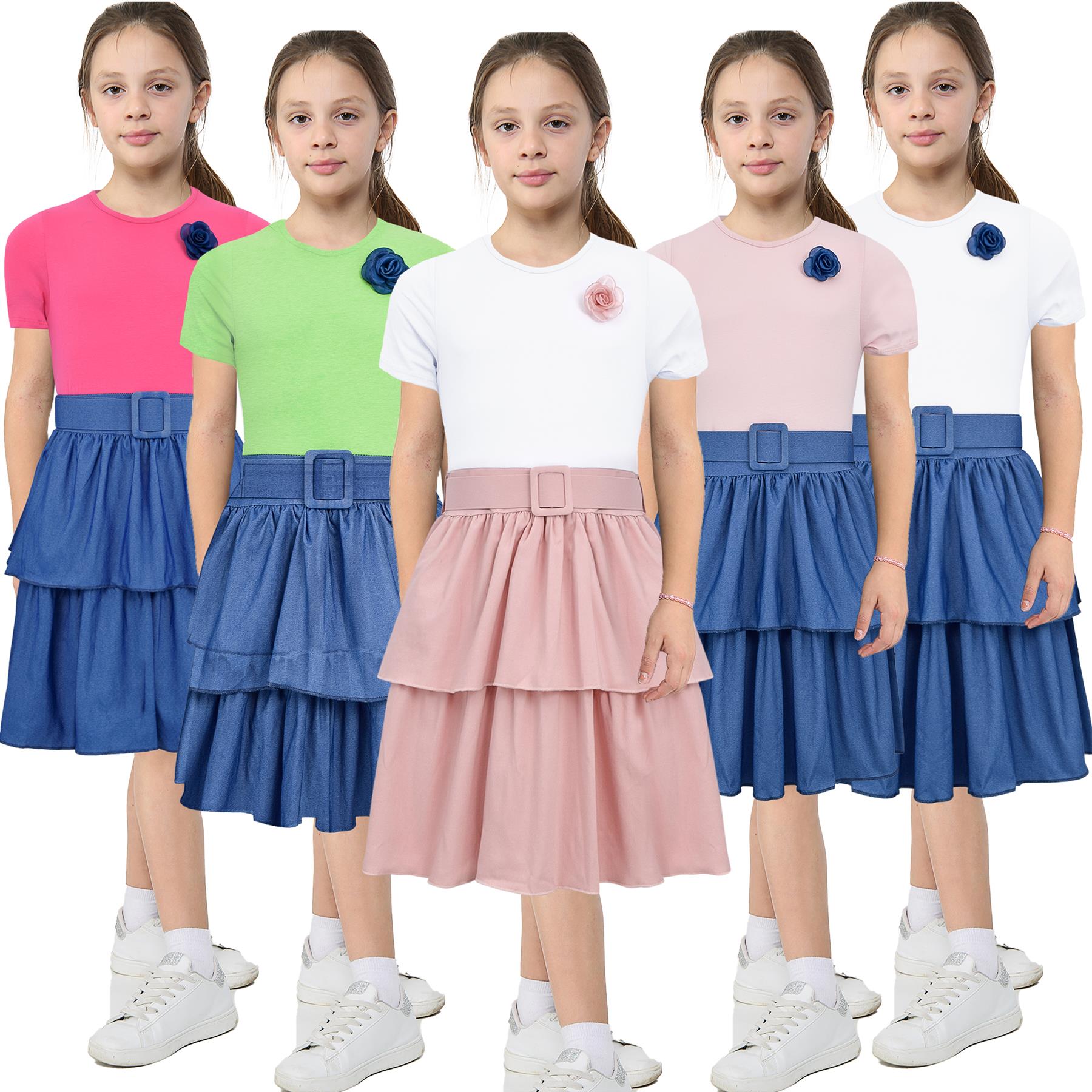 Kids Girls Summer Dress Casual Ruffle Party Dress