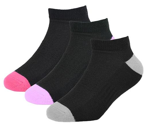 Kids Girls Bamboo Heel And Toe Trainer Socks Pack of 3 Kids Footwear Socks 2-14