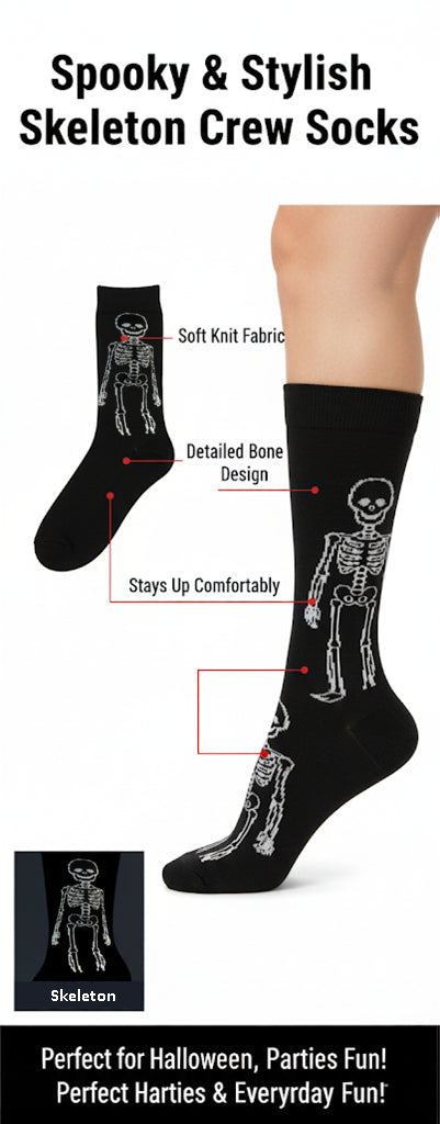 A2Z 4 Kids Girls Boys Novelty Halloween Skeleton Boo Spider Web Warm Crew Socks