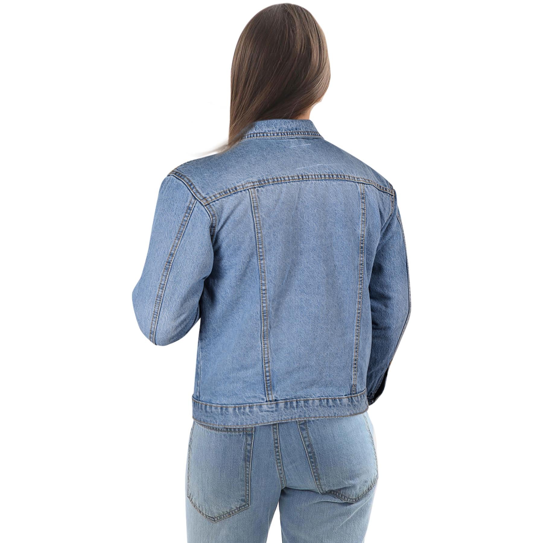 Ladies Women Denim Jacket Cotton Casual Fashion Vintage Classic Streetwear Jean