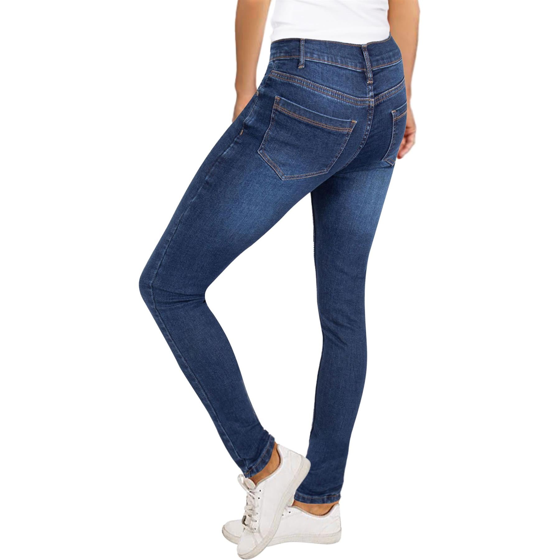 Womens Denim Jeans Comfort Stretch Skinny Trousers Pants Ladies