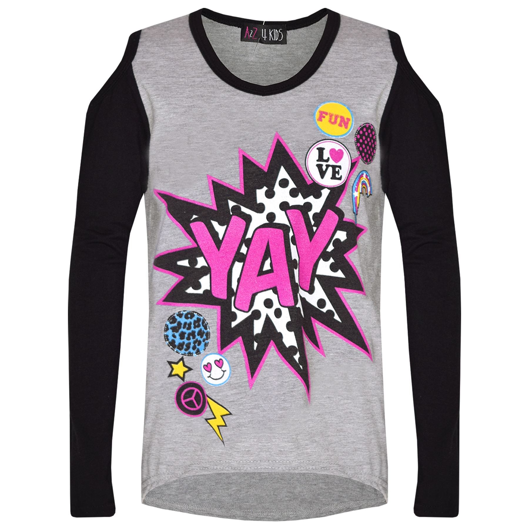 Girls Top Kids Long Sleeves Yay & Love Print T Shirt & Legging Set