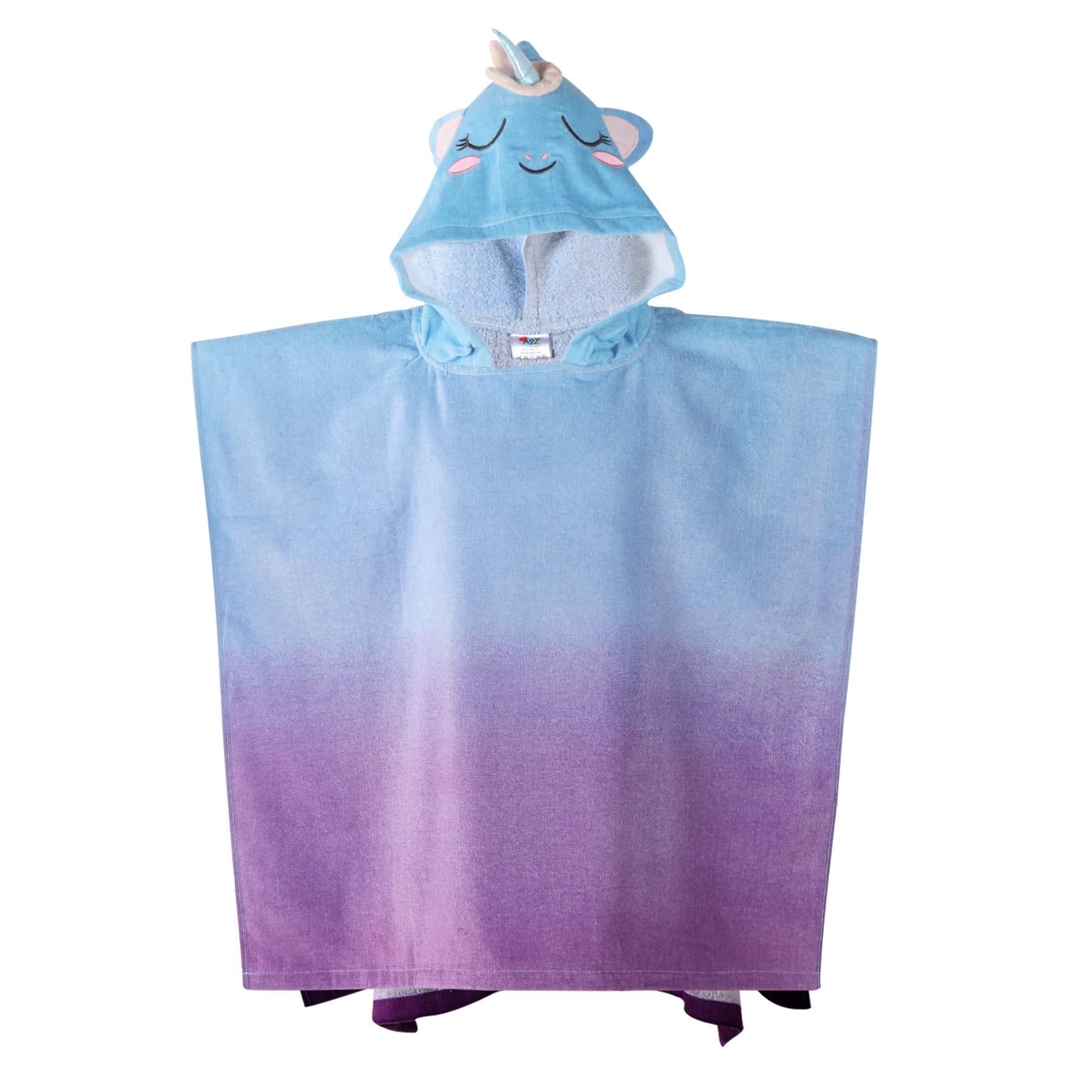 A2Z 4 Kids Girls Towel Poncho Unicorn Cotton Soft Hooded Bathrobe Swimming Wrap