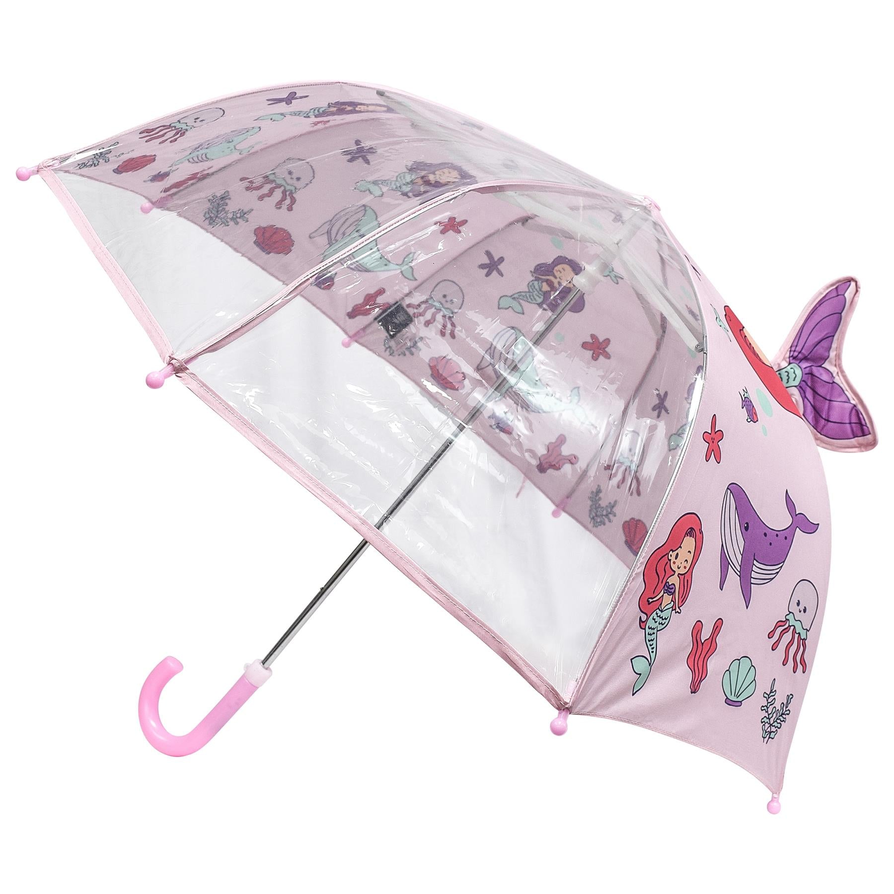 A2Z 4 Kids Girls Stick Umbrella Walking Umbrellas Waterproof Mermaid Brolly 71cm