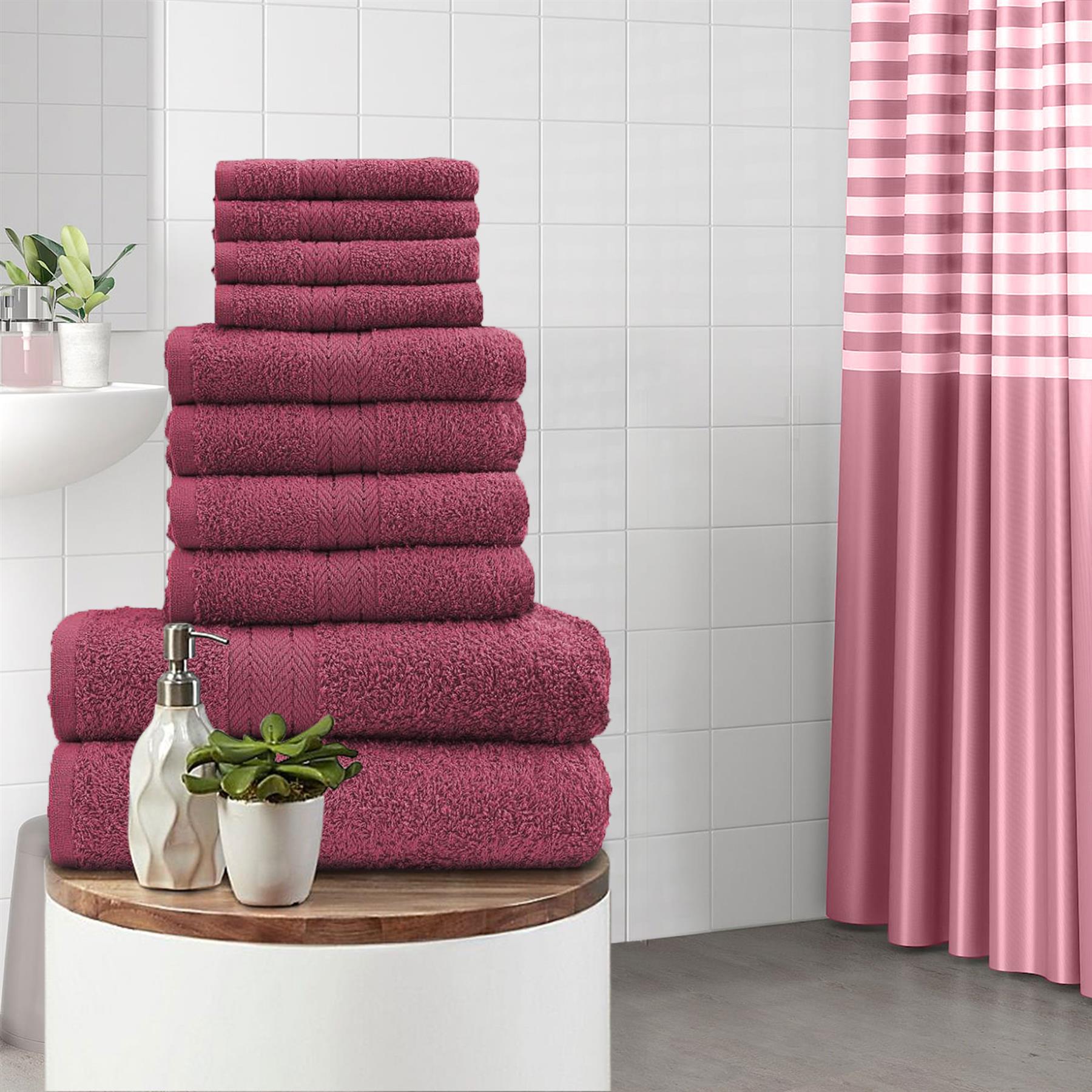 Luxurious 10 Piece Towel Bale Set 100% Cotton Super Soft Absorbent 500 GSM