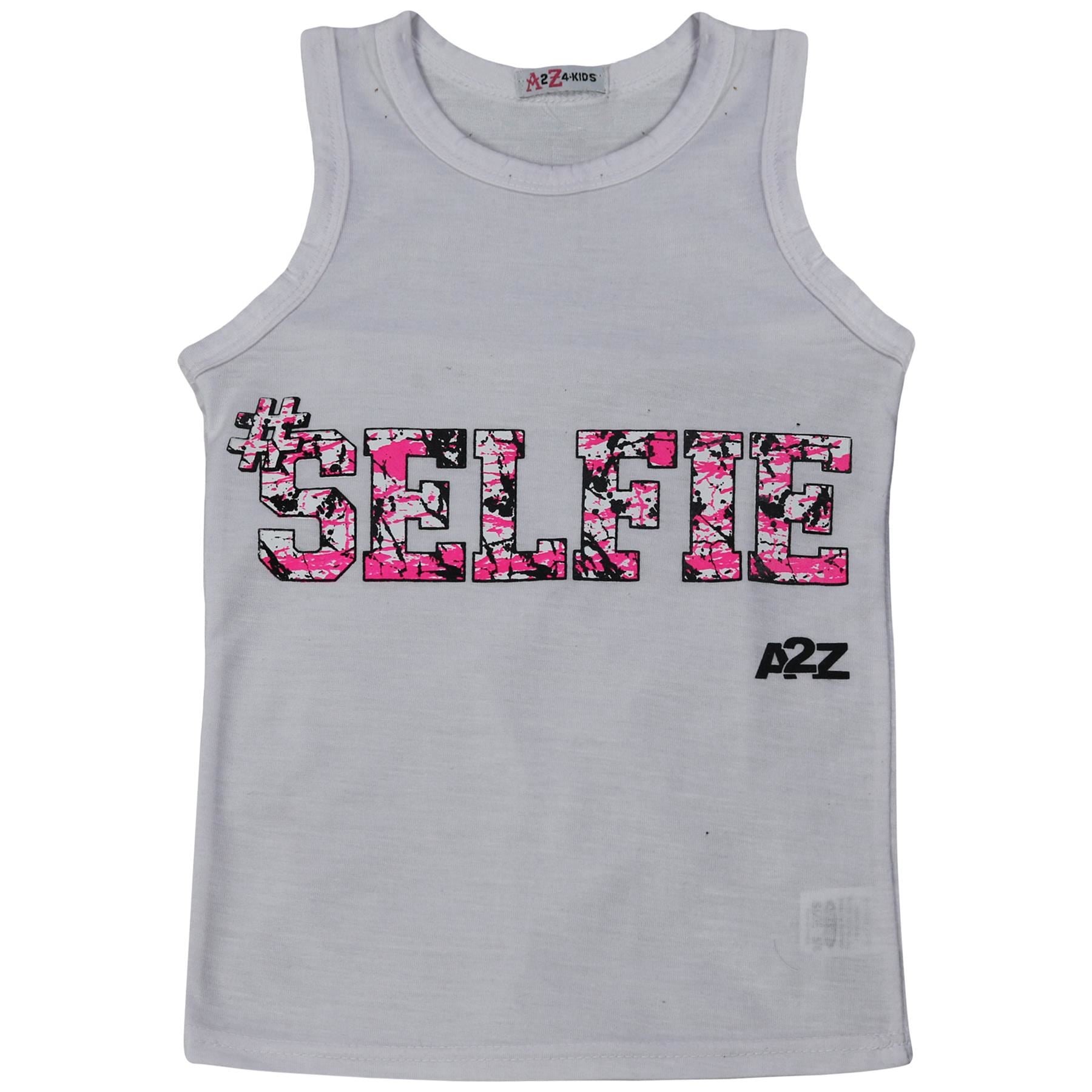 Kids Girls Selfie Splash Vest Top Trendy Fashion Tank Tops T Shirt 5-13 Years