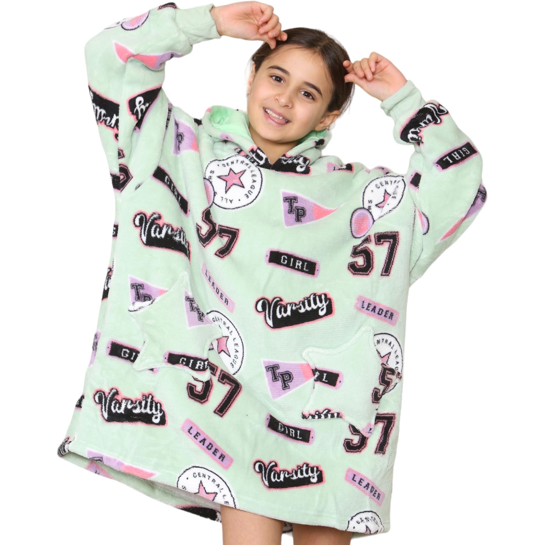 Kids Girls Boys Ultra Soft Oversized Hoodie Snuggle Plush Sherpa Fleece Lining