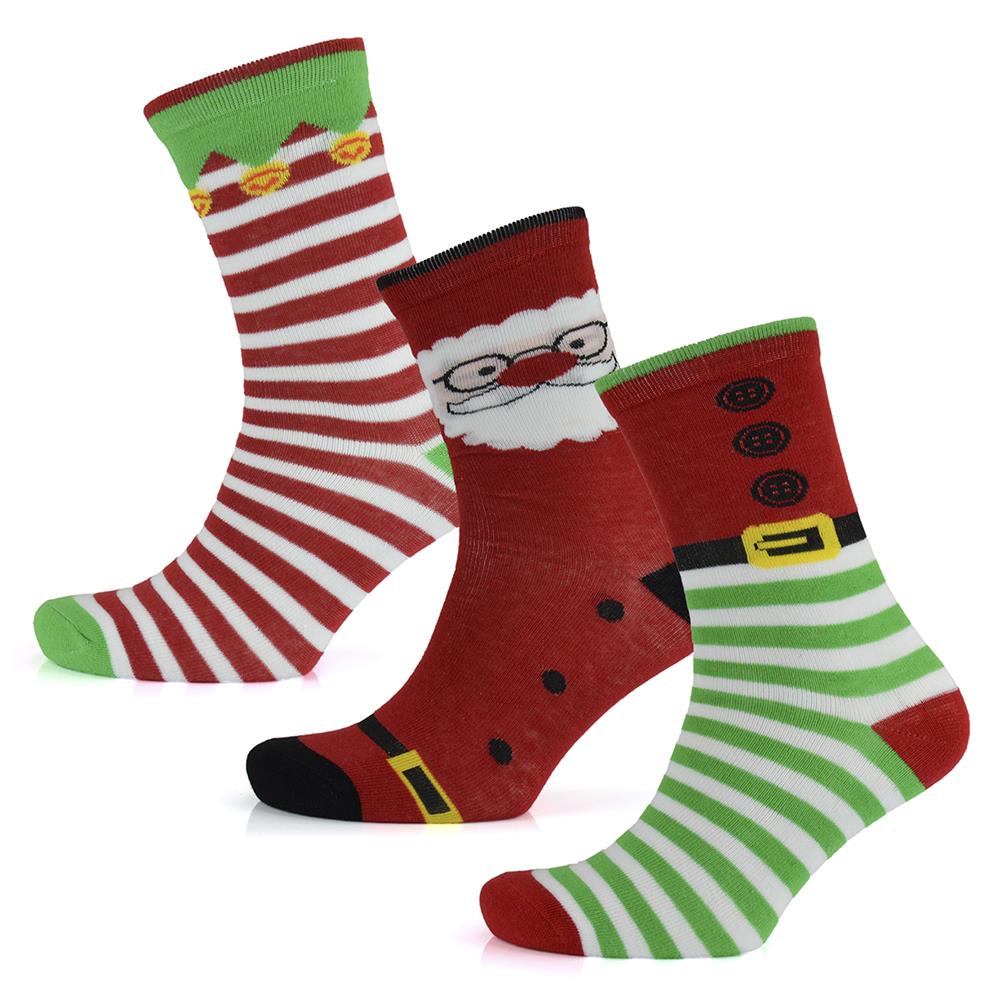 A2Z 3 Pack Ladies Mens Christmas Novelty Pattern Socks Stylish Soft Xmas Socks