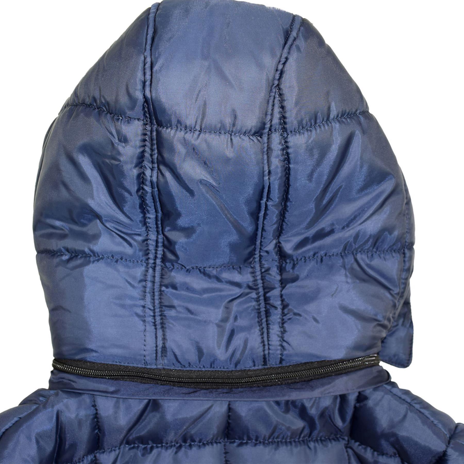 Kids Girls Boys Puffer Quilted Hooded Sleeveless Navy Jacket