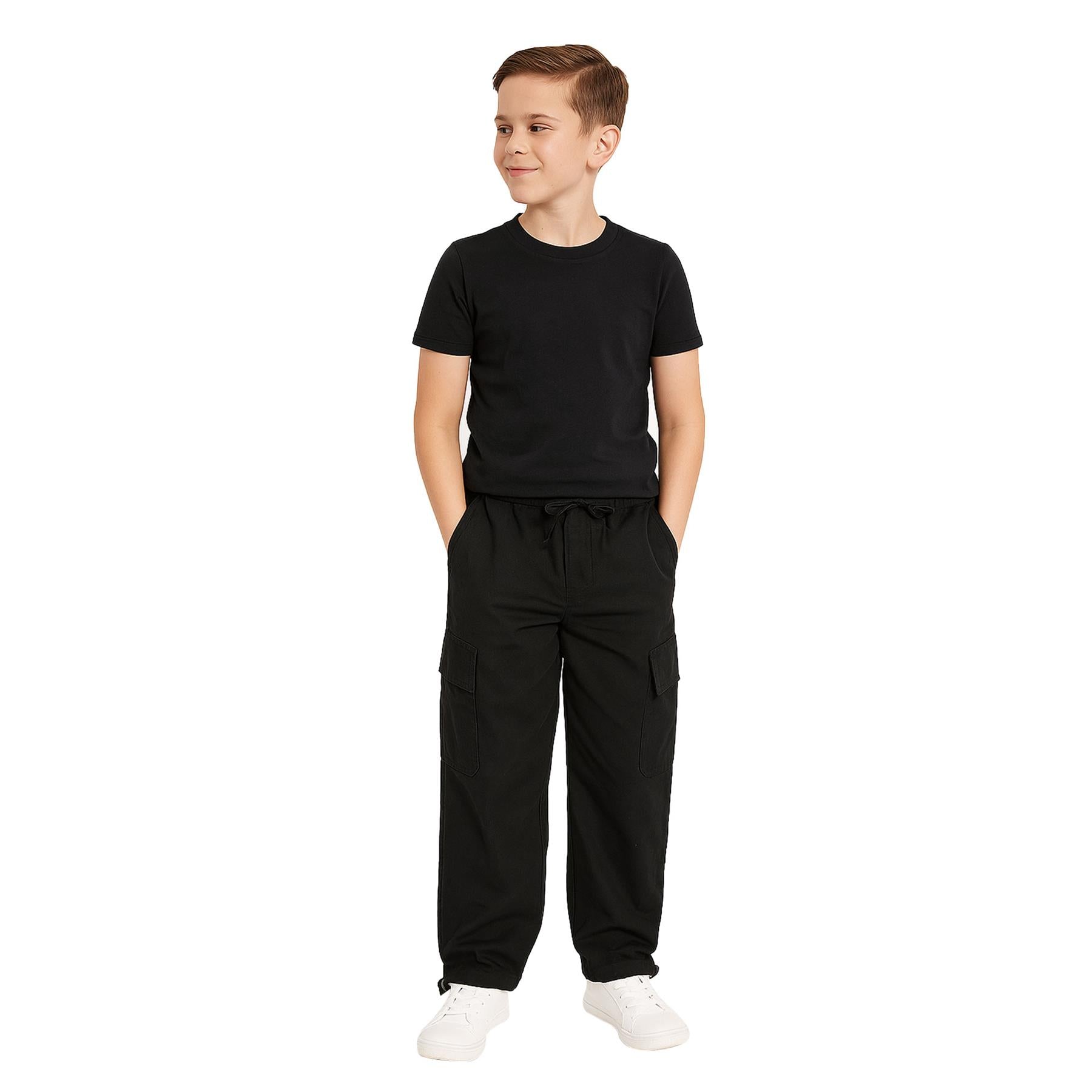 A2Z 4 Kids Boys Girls Cargo Trousers Nylon Utility Pants Adjustable Hem Drawcord