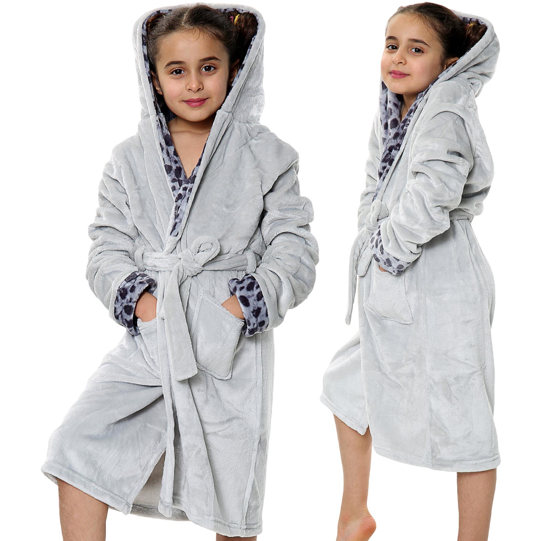 A2Z 4 Kids Soft Leopard Print Bathrobe Dressing Gown